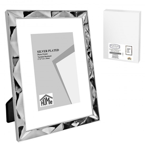 Homie Κορνίζα επάργυρη πολύγωνο σχέδιο 13x18cm Homie Κορνίζα επάργυρη πολύγωνο σχέδιο 13x18cm