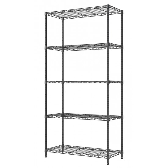 HOME USE μεταλλική ραφιέρα HUH-0270 με 5 ράφια, 90x35x175cm, μαύρη HOME USE μεταλλική ραφιέρα HUH-0270 με 5 ράφια, 90x35x175cm, μαύρη