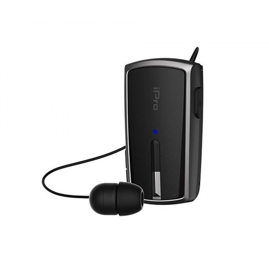 iPro RH120 Ακουστικό Πέτου Bluetooth Retractable Μαύρο-Γκρι