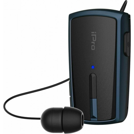 iPro RH120 In-ear Bluetooth Handsfree Ακουστικό Πέτου Μαύρο- Μπλε
