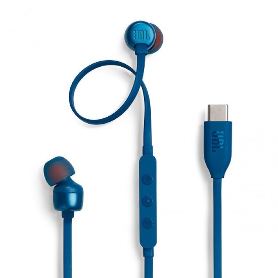 JBL Tune 310C In-ear Handsfree Ακουστικά με Βύσμα USB-C Μπλε
