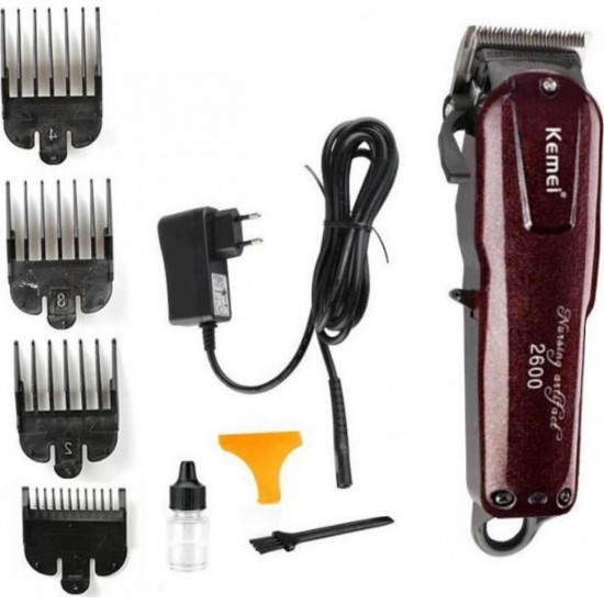 Kemei KM-2600 Επαγγελματική Επαναφορτιζόμενη Κουρευτική Μηχανή Μπορντό/Μαύρο Kemei KM-2600 Επαγγελματική Επαναφορτιζόμενη Κουρευτική Μηχανή Μπορντό/Μαύρο