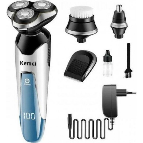 Kemei KM-5390 Περιστρεφόμενη Ξυριστική Μηχανή Προσώπου Επαναφορτιζόμενη
