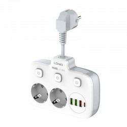 Ldnio Πολύπριζο 2 Θέσεων με 3 USB-A, 1 USB-C και Διακόπτη
