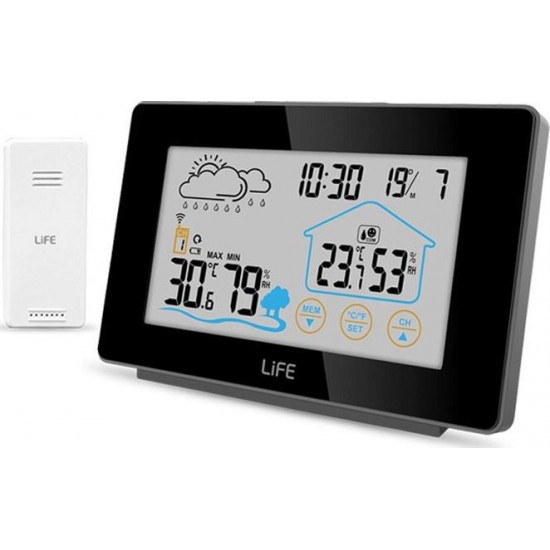 Life Mediterranean Touch 221-0225 Ασύρματος Μετεωρολογικός Σταθμός Ψηφιακός Επιτραπέζιος/Επίτοιχος Μαύρος Life Mediterranean Touch 221-0225 Ασύρματος Μετεωρολογικός Σταθμός Ψηφιακός Επιτραπέζιος/Επίτοιχος Μαύρος