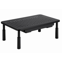 GEMBIRD ADJUSTABLE MONITOR STAND WITH DRAWER (RECTANGLE) BLACK