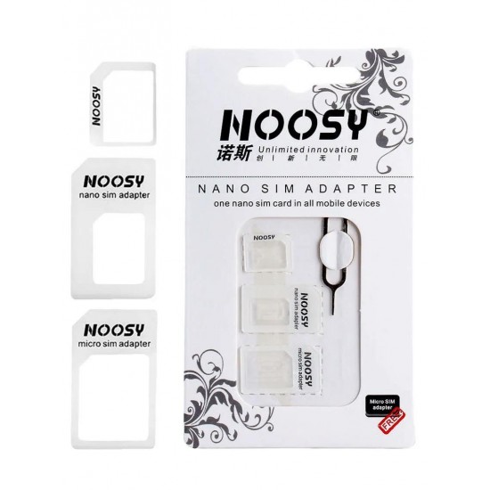 NOOSY Nano SIM & Micro SIM Adapter Set, λευκό
