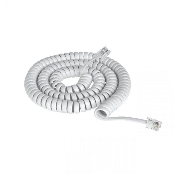 OEM Καλώδιο Ακουστικού RJ10 4P4C Spiral Λευκό 4.2m OEM Καλώδιο Ακουστικού RJ10 4P4C Spiral Λευκό 4.2m