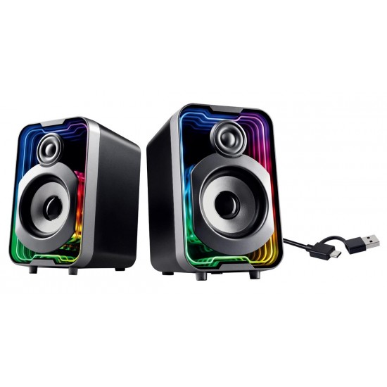 POWERTECH ηχεία PT-1575 με RGB φωτισμό, 2x 5W, Bluetooth & USB/USB-C, μαύρα
POWERTECH ηχεία PT-1575 με RGB φωτισμό, 2x 5W, Bluetooth & USB/USB-C, μαύρα