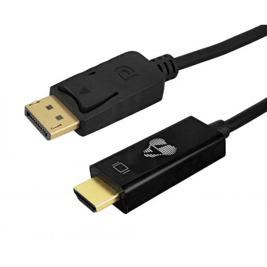 POWERTECH καλώδιο DisplayPort σε HDMI CAB-H186 4K/60Hz 21.6 Gbps 1m μαύρο
