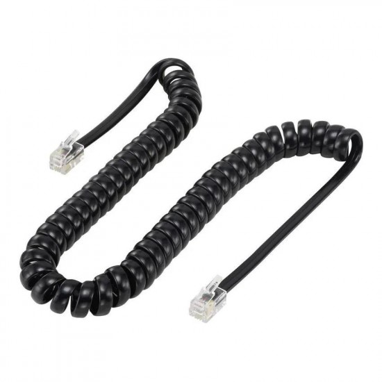 POWERTECH καλώδιο τηλεφώνου RJ10 4P4C CAB-T014, Spiral, 2m, μαύρο
