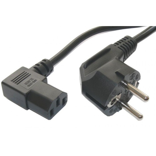 POWERTECH καλώδιο τροφοδοσίας 90° για Η/Υ, 3 Pin, 1.5m, CCS Black