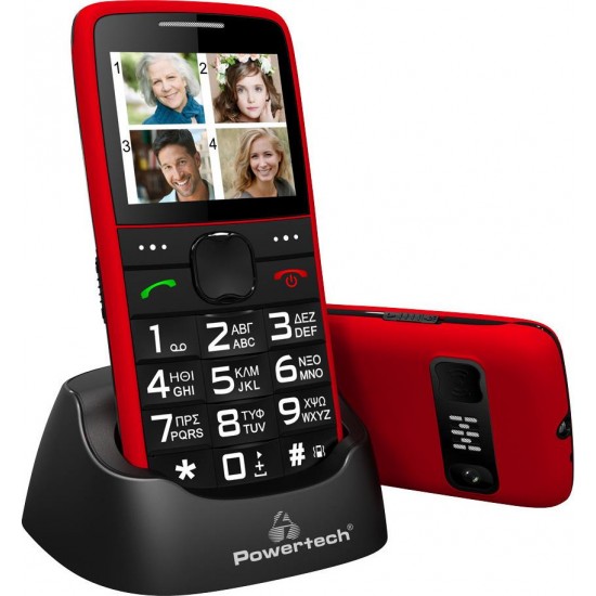 POWERTECH Κινητό Τηλέφωνο Sentry Eco PTM-25, SOS Call, με φακό, κόκκινο POWERTECH Κινητό Τηλέφωνο Sentry Eco PTM-25, SOS Call, με φακό, κόκκινο