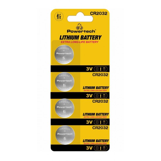 POWERTECH μπαταρίες λιθίου PT-1210, CR2032, 3V, 4τμχ
