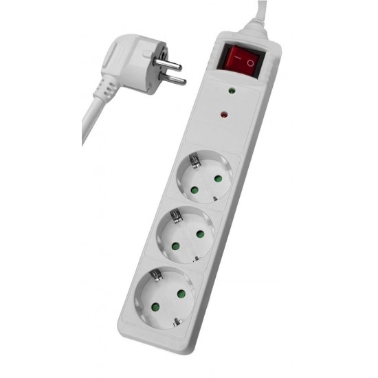 POWERTECH πολύπριζο ασφαλείας 3x schuko 16A 1.5m λευκό POWERTECH πολύπριζο ασφαλείας 3x schuko 16A 1.5m λευκό