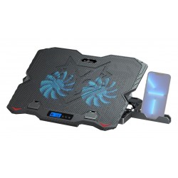 Powertech PT-1346 Cooling Pad για Laptop έως 15.6'' με 2 ανεμιστήρες, φωτισμό
και βάση κινητού
