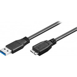 Powertech Regular USB 3.0 to micro USB-B Cable Μαύρο 0.5m (CAB-U142)