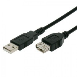 Powertech USB 2.0 Male - USB Female Copper 3M Black (CAB-U012)
