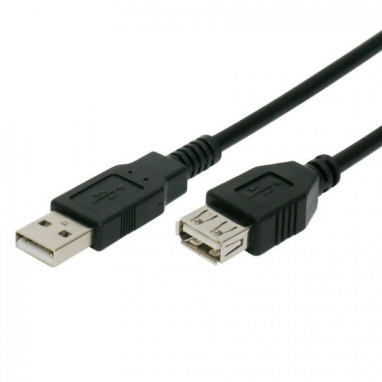 Powertech USB 2.0 Male - USB Female Copper 3M Black (CAB-U012)