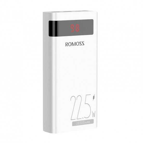 Romoss SENSE8PF Power Bank 30000mAh 22.5W με 2 Θύρες USB-A και Θύρα USB-C Power Delivery Λευκό Romoss SENSE8PF Power Bank 30000mAh 22.5W με 2 Θύρες USB-A και Θύρα USB-C Power Delivery Λευκό