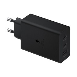 Samsung Φορτιστής USB-A 2 xUSB-C 65W Power Delivery Μαύρος