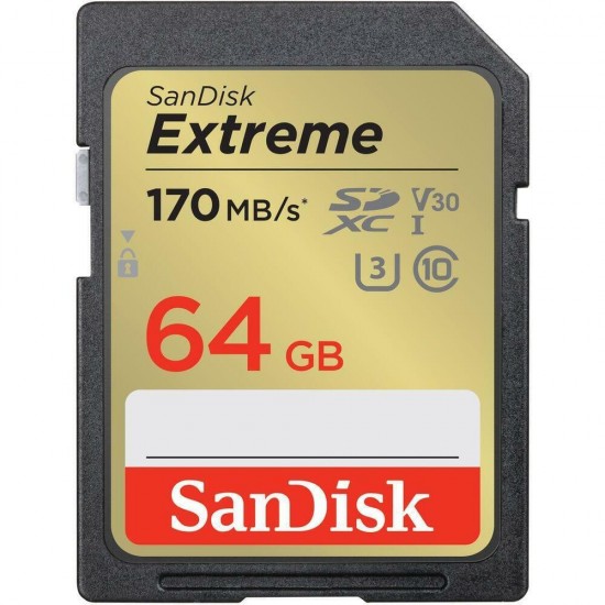 SanDisk Extreme 64GB SDXC UHS-I + 1 year RescuePRO Deluxe SanDisk Extreme 64GB SDXC UHS-I + 1 year RescuePRO Deluxe