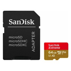 Sandisk Extreme microSDXC 64GB Class 10 U3 V30 A2 UHS-I με αντάπτορα SDSQXAH-064G-GN6MA Sandisk Extreme microSDXC 64GB Class 10 U3 V30 A2 UHS-I με αντάπτορα SDSQXAH-064G-GN6MA