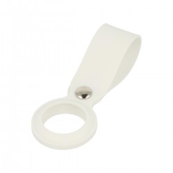 Slide Keychain Loop Θήκη Μπρελόκ Σιλικόνης για AirTag Λευκό