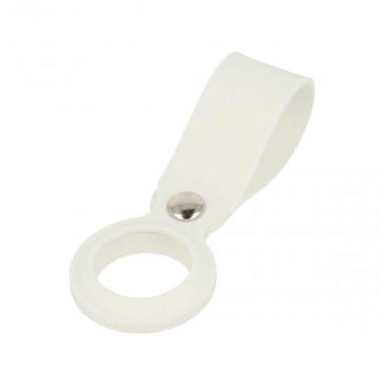Slide Keychain Loop Θήκη Μπρελόκ Σιλικόνης για AirTag Λευκό
