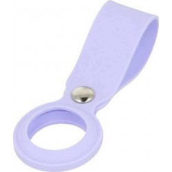 Slide Keychain Loop Θήκη Μπρελόκ Σιλικόνης για AirTag Μωβ