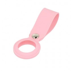 Slide Keychain Loop Θήκη Μπρελόκ Σιλικόνης για AirTag Ροζ