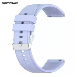 Sonique Universal Λουράκι Σιλικόνης Smooth Band 22mm Λιλά