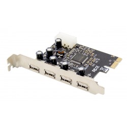POWERTECH κάρτα επέκτασης PCIe σε 4x USB 2.0 ST622, 480Mbps, ASIX MCS9990 POWERTECH κάρτα επέκτασης PCIe σε 4x USB 2.0 ST622, 480Mbps, ASIX MCS9990