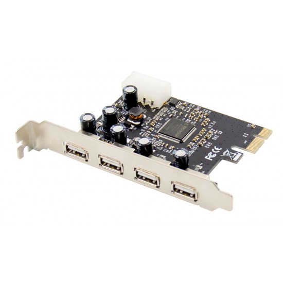 POWERTECH κάρτα επέκτασης PCIe σε 4x USB 2.0 ST622, 480Mbps, ASIX MCS9990 POWERTECH κάρτα επέκτασης PCIe σε 4x USB 2.0 ST622, 480Mbps, ASIX MCS9990
