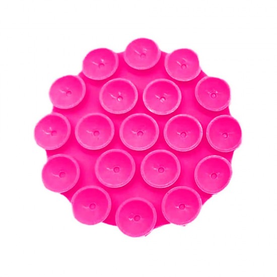 Techsuit Phone Holder (SP-CUP) Suction Pad for Selfies, Silicone, Adhesive Mount, Round Shape Pink