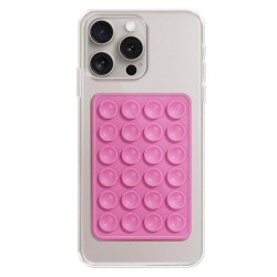 Techsuit Phone Holder (SPP-PAD) Suction Pad for Selfies, Silicone, Adhesive Mount, Rectangular Shape Powder Pink