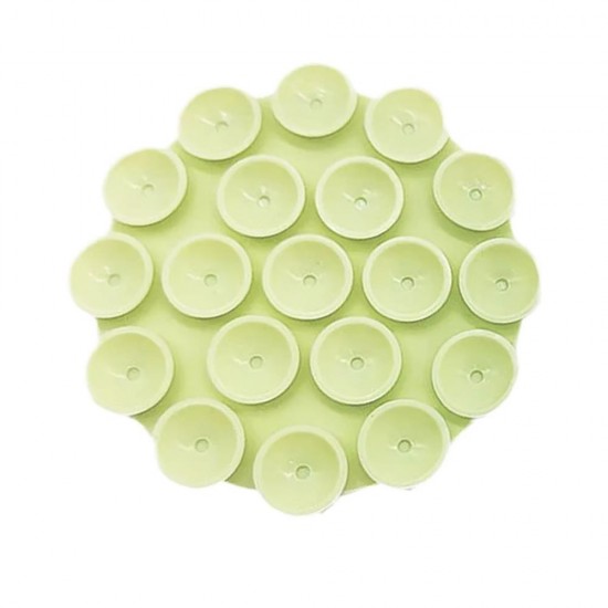 Techsuit Phone Holder Suction Pad for Selfies, Silicone, Adhesive Mount, Round Shape Green