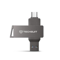 Techsuit THSM20 Dual-Interface USB 3.0, Type-C 128GB, High Speed FlashDrive Grey
