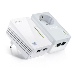 TP-LINK AV600 Powerline Διπλό για Ασύρματη Σύνδεση Wi‑Fi 4 με Passthrough Πρίζα και 2 Θύρες Ethernet