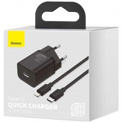 Baseus Φορτιστής USB-C Και Καλώδιο Lightning 20W Μαύρος Baseus Φορτιστής USB-C Και Καλώδιο Lightning 20W Μαύρος