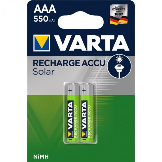 VARTA ΕΠΑΝΑΦΟΡΤΙΖΟΜΕΝΗ 550mAh 2τμχ. AAA SOLAR VARTA ΕΠΑΝΑΦΟΡΤΙΖΟΜΕΝΗ 550mAh 2τμχ. AAA SOLAR
