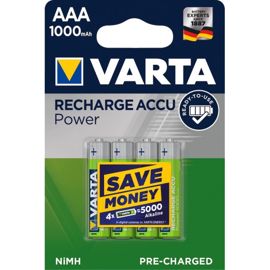 Varta  AAA 1000mAh Rechargable (4τμχ)
