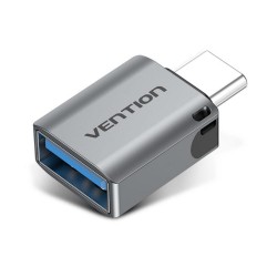 VENTION Type-C Male to USB 3.0 Female OTG Adapter Gray Aluminum Alloy Type