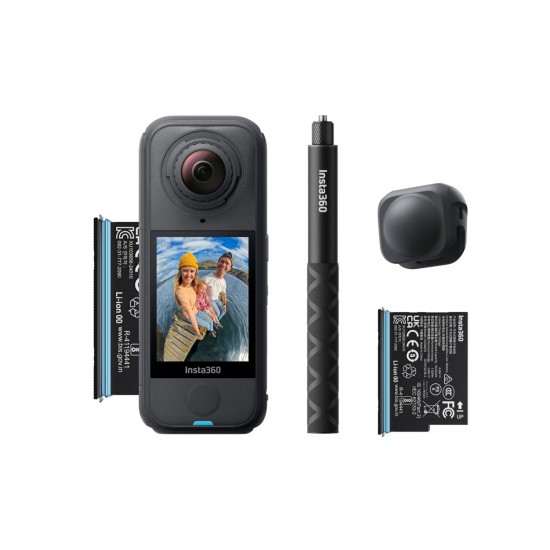 Insta360 X4 Air Starter Bundle - Lightweight 8K 360 AI ActionCam Selfie stick, 2x battery, lens cap