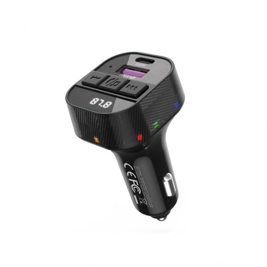 XO BCC17 FM Transmitter και Φορτιστής PD30W USB A+USB C Black