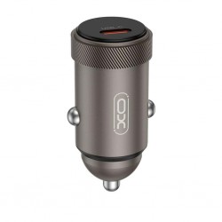 XO CC70 Mini Metal Φορτιστής Αυτοκινήτου 30W 1xType-C Μαύρο