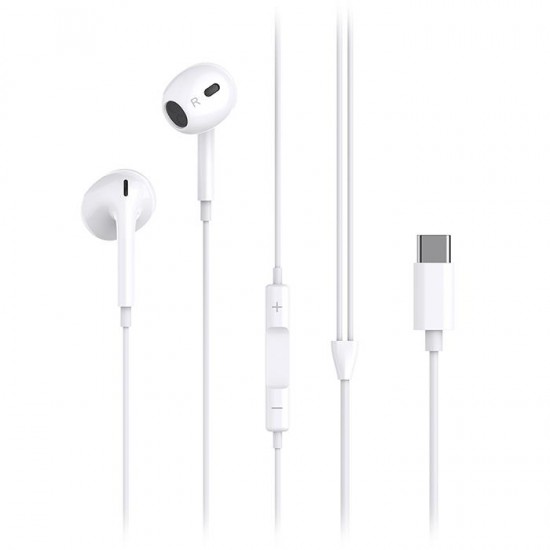 XO EP74 Earbuds Handsfree Ακουστικά με Βύσμα USB-C Λευκό
