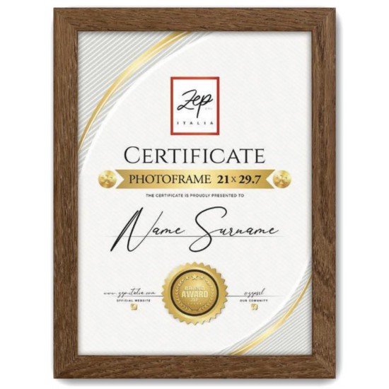 ZEP Ξύλινη Κορνίζα Certificate 21x30cm Καφέ