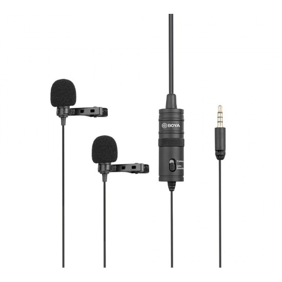 BOYA BY-M1DM wired mic Dual Lavalier Microphone