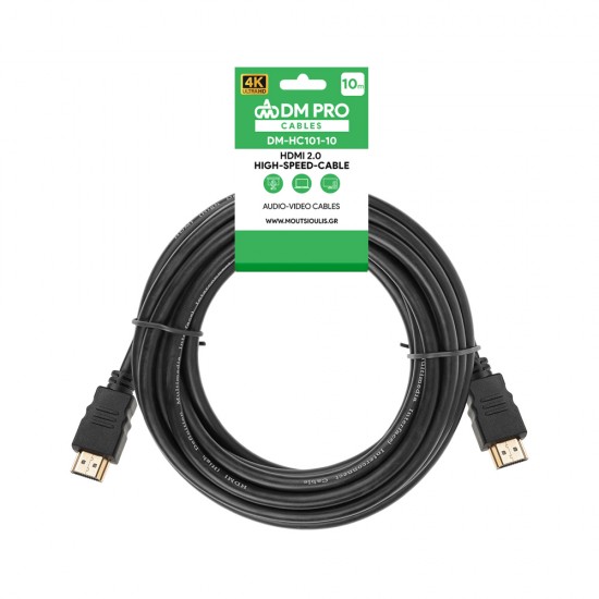 Καλώδιο HDMI 2.0 10m 4K μαύρο DM PRO Καλώδιο HDMI 2.0 10m 4K μαύρο DM PRO